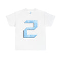 Number 2 Ice-Blue Graphic Tee — Retro Sports Jersey Style Shirt